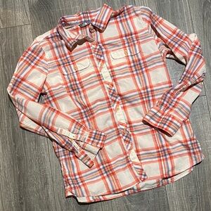 The North Face Red and Blue Plaid Cotton Button Up Shirt